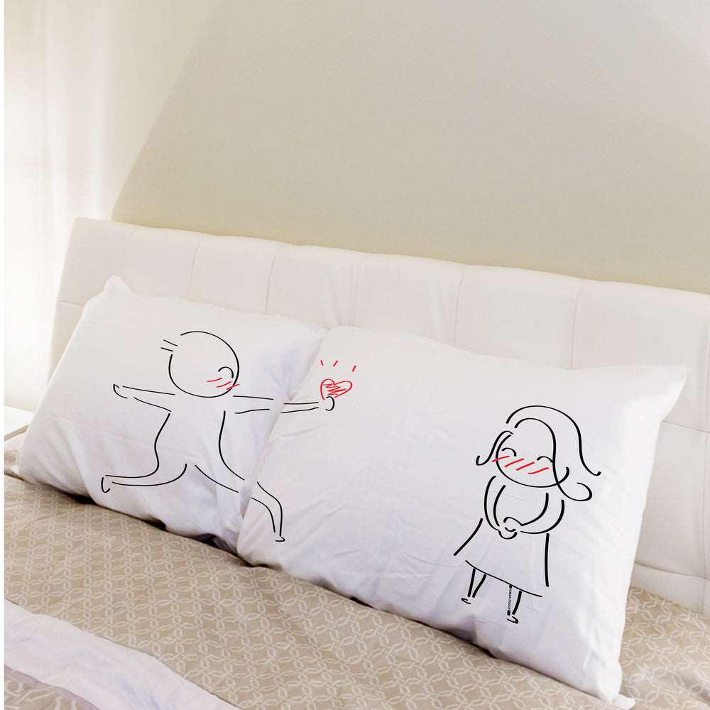 Enhance the charm of your bedroom with a delightful pair of pillows, perfect for couples, anniversaries, or as unique gifts for him and her.