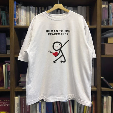 Human Touch Peacemaker All You Need Is Love Shirt 100 Percent Cotton in White with Graphic Design