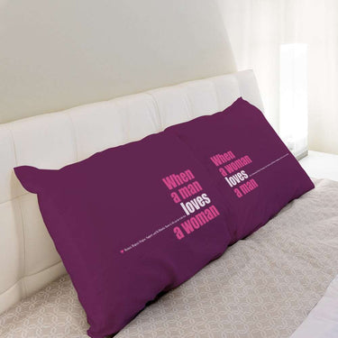 His and hers pillowcases with quotes, perfect anniversary gifts for couples.