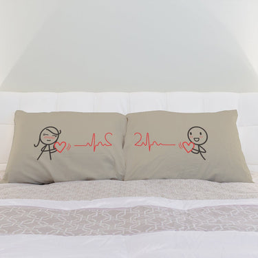 His and hers pillowcases featuring fun designs, perfect anniversary keepsake gifts for couples