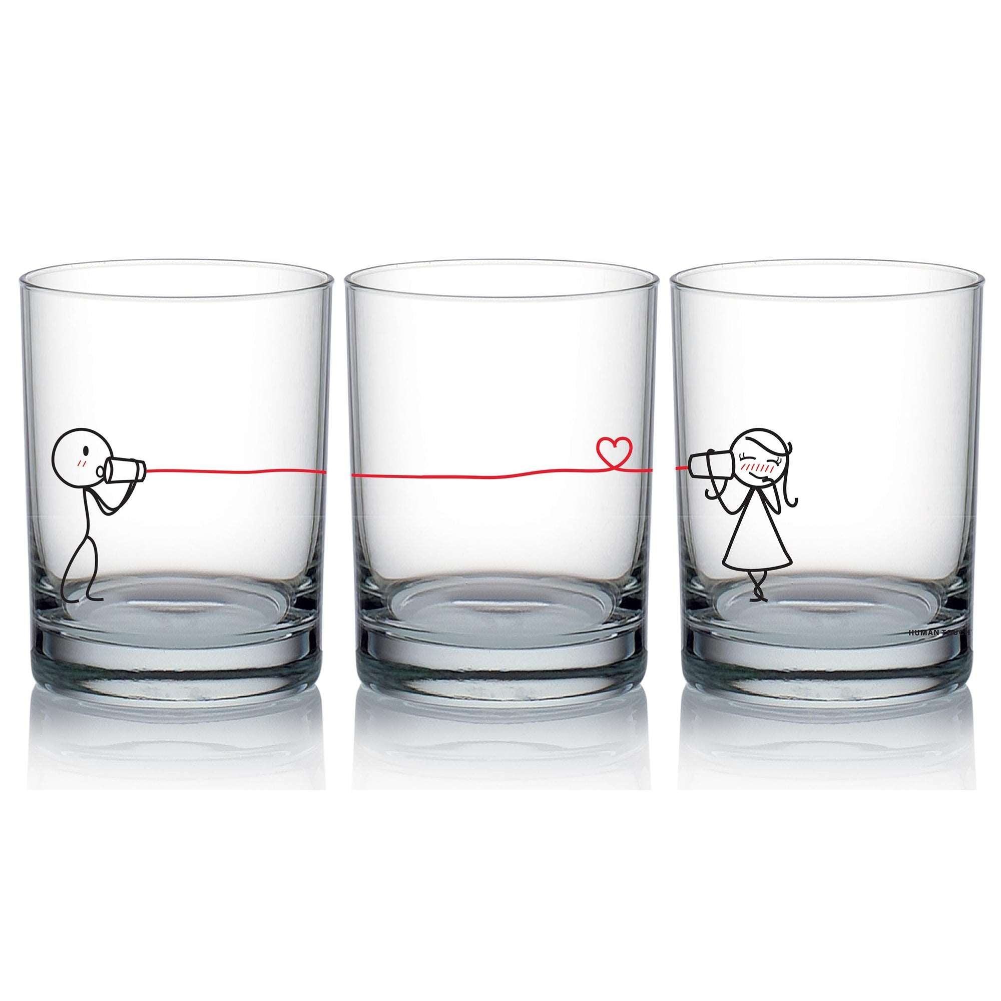 These unique glasses feature adorable drawings, making them a perfect gift for couples and a charming choice for anniversary surprises.