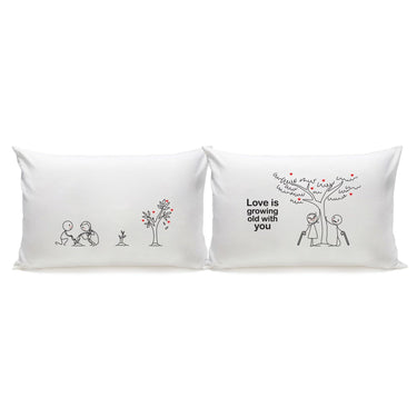 His and hers pillowcases with illustrations, perfect couple gift ideas for lasting love