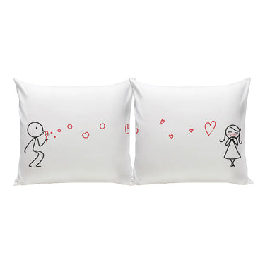 His and hers pillowcases featuring playful designs, perfect anniversary keepsakes for couples