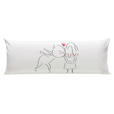 Cute kissing pillow design by Human Touch, featuring playful graphics for bedroom decor