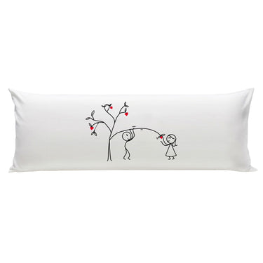 Human Touch Long Pillow with Couple Illustration, ideal as cute relationship gifts for him and her