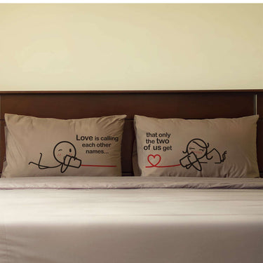 His and hers pillowcases with humorous designs for funny couple gift ideas