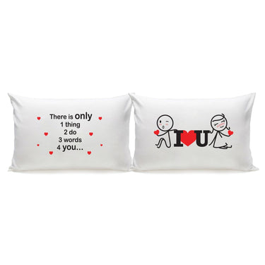 His and hers pillowcases with romantic designs, ideal heartfelt gifts for lovers