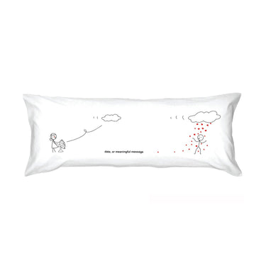 Human Touch Long Pillow for Bed with Heartfelt Love Gift Ideas and Meaningful Message Design