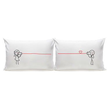 His and hers pillowcases featuring cute characters, perfect romantic couple gifts for anniversaries