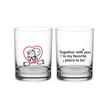 Decorative glassware featuring a heartfelt anniversary gift design celebrating love and togetherness