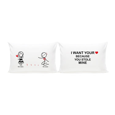 His and hers pillowcases with a love theme, ideal heartfelt gifts for lovers