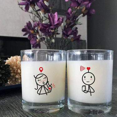 Check-In My Heart decorative glassware set featuring romantic drinkware gifts for couples