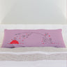 a pink bed with pink sheets and pink pillows 