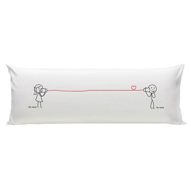 Romantic Human Touch long pillow for couples, featuring cute design for a perfect couple long distance gift.