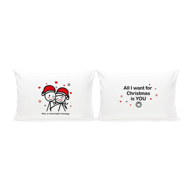 Cute matching Christmas gifts for lovers long pillow with romantic design and heartfelt message for a cozy holiday touch
