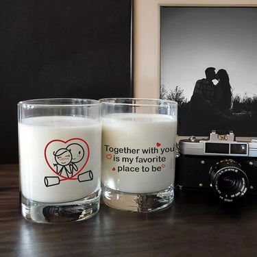 Elegant decorative glassware candles with romantic designs, ideal as a heartfelt anniversary gift.