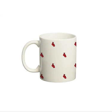 Human Touch ceramic coffee mug featuring cute mini heart symbols for romantic mornings with a loved one