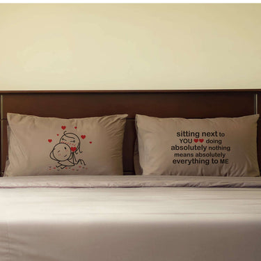 His and hers love quote pillow gift featuring romantic design, perfect for couples to express affection.
