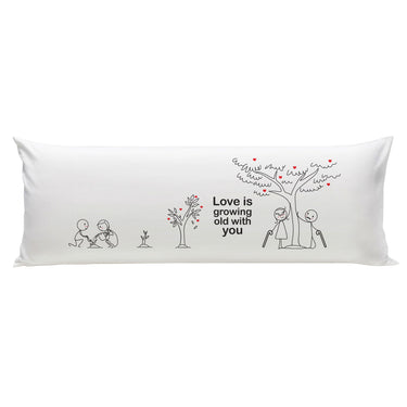 Long hug pillow with romantic tree design, perfect as personalized relationship gifts for couples.