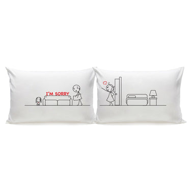 Sorry Snuggles funny apology pillow with illustrated design for romantic gestures and expressing love