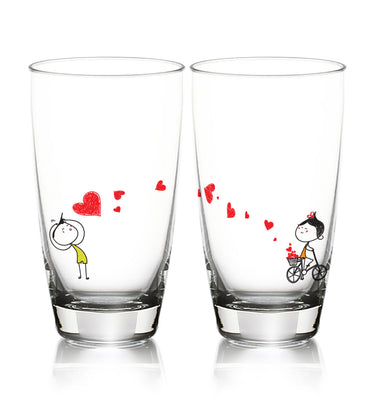 Charming decorative glassware featuring hand-drawn couples, perfect as a unique wedding keepsake for couples