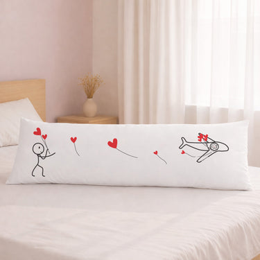 Human Touch Long Pillow with Heart Design, a unique long distance relationship gifts