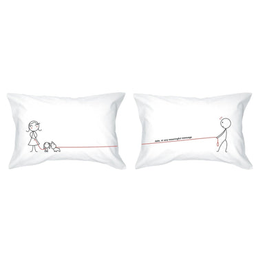 His and hers pillowcases featuring cute designs, perfect personalized dog lover gifts