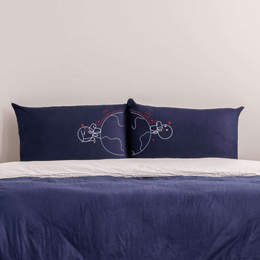 His and hers pillowcases featuring a romantic design, perfect personalized romantic gifts long distance love relationship