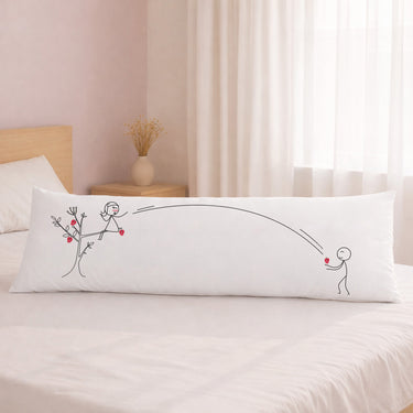 Human Touch romantic couple pillow featuring playful stick figure design for cozy bed decor