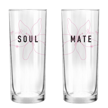 Human Touch Decorative Glassware Set with Soul Mate Design for Romantic Drinkware Gifts