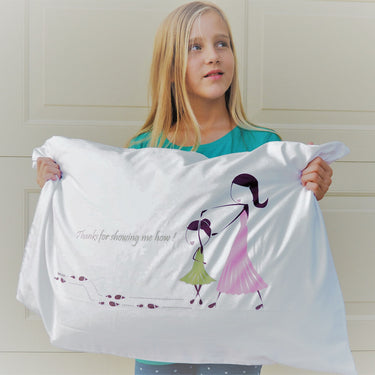 Silk pillowcase with a heartfelt design, perfect sentimental gifts for mothers