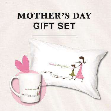 Sentimental Gifts for Mothers including a mug and pillow set with heartfelt designs