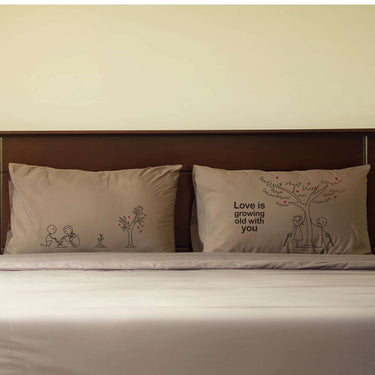 His and hers pillowcases with romantic designs, perfect couple gift ideas for lasting love