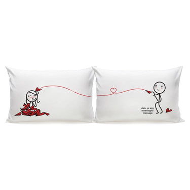 His and hers pillowcases featuring playful couple design, a perfect couple gift ideas for romantic occasions