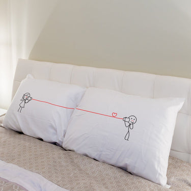 His and hers pillowcases with cute couple design, perfect romantic couple gifts for anniversaries