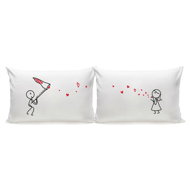 Cute Human Touch pillowcases featuring playful couple design for a cute cushion for lovers