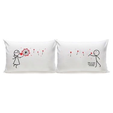 His and hers pillowcases with romantic designs, perfect heartfelt anniversary keepsakes for couples