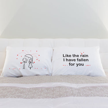 His and hers pillowcases with romantic design, perfect personalized love gifts for couples