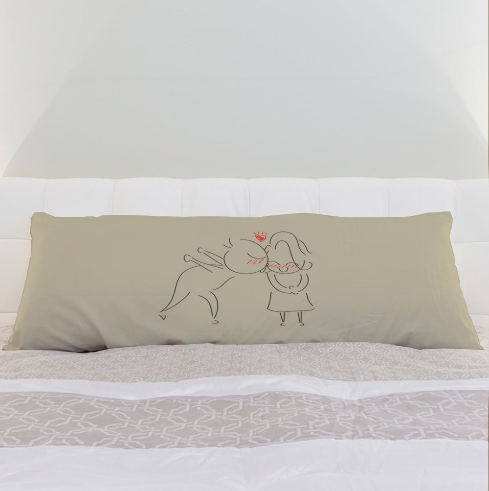 An adorable addition to any bed, this pillow is a creative and cute gift for couples, perfect for anniversaries or for him and her.