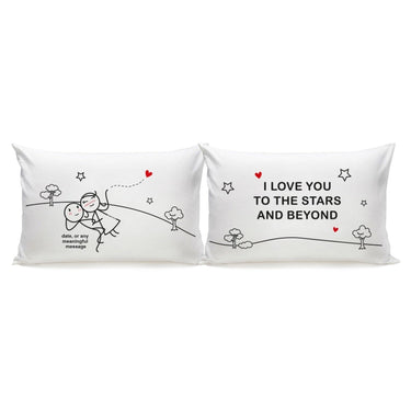 Human Touch personalized anniversary keepsakes pillowcases with romantic designs for couples