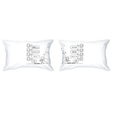 His and hers pillowcases featuring sweet messages for long distance love couple gifts