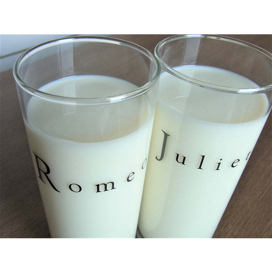 Romeo and Juliet glass set featuring stylish matched glasses for celebrating special moments together