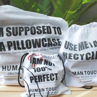 Eco-friendly upcycle bag from defect pillowcase showcasing unique design and recycled materials