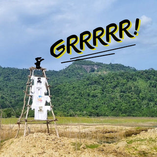 Scenic landscape with a playful figure on a wooden structure showcasing heartfelt gifts online for self love