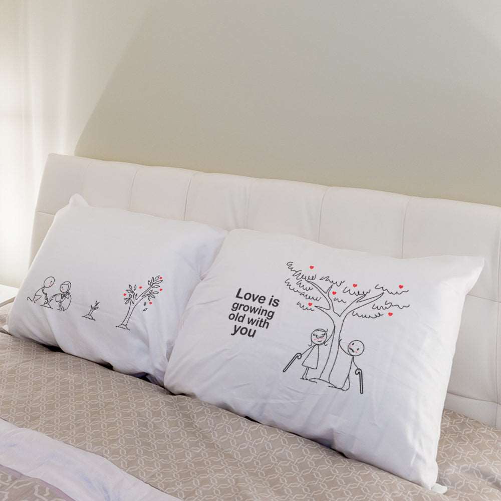 Enhance your bedroom decor with a stylish white pillow, perfect for couples and anniversaries. Ideal as a gift for both him and her.