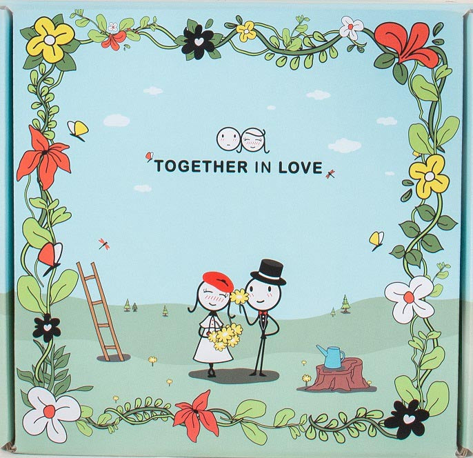 Together in love blank giftboxHome & GardenHuman Touch OfficialGift box size: 27x26x10.5 cm
Material: 3 ply cardboard paper
Gift box includes free gift card and decorate stencil paper 
Ideal for 1-2 boxes of pillowcases + one co