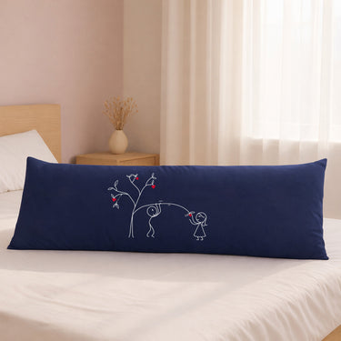 Human Touch Long Pillow for Bed featuring cute couple design, perfect for cute relationship gifts for him and her