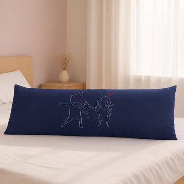 Human Touch Long Pillow for Bed with Cute Cartoon Design, a fun gift for couples, funny relationship gifts for couples