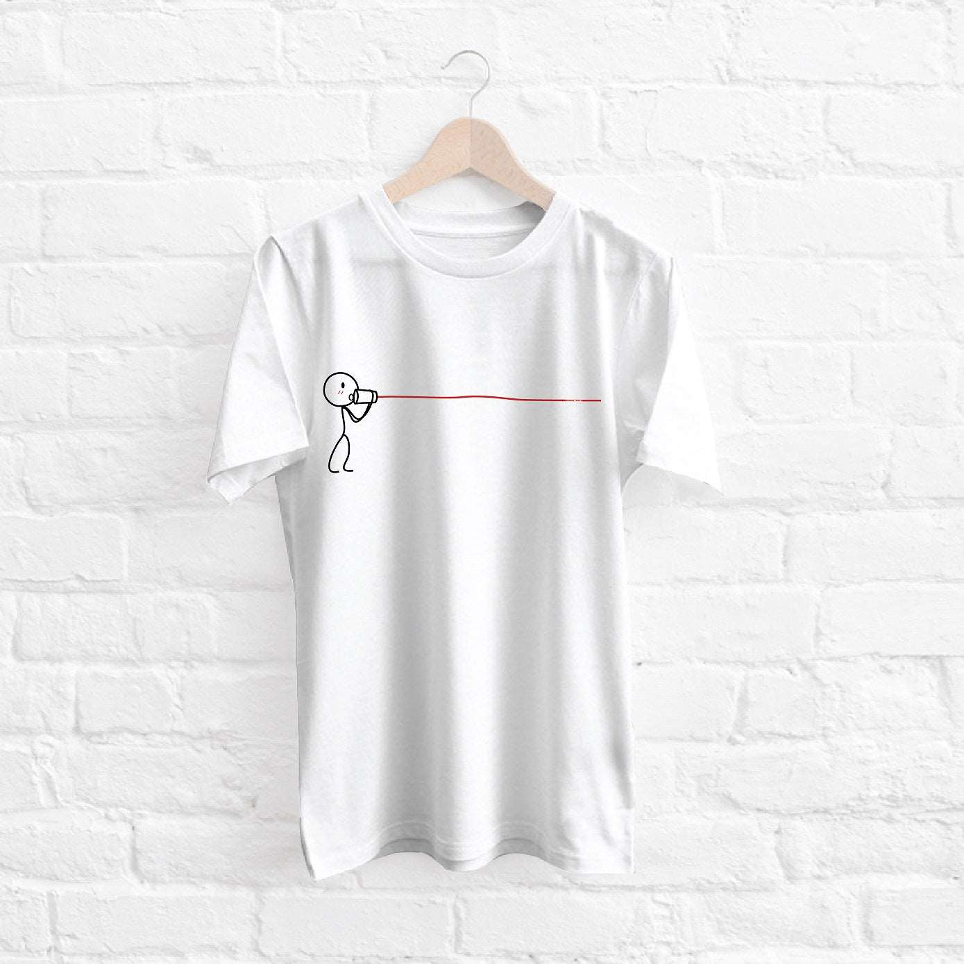 How about this: Get a unique and charming white tee with an artistic design, perfect for couples and anniversaries. Great gift for him or her!
