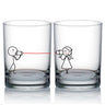 Charming decorative glassware set depicting a couple communicating, perfect as an anniversary gift for boyfriend or girlfriend.